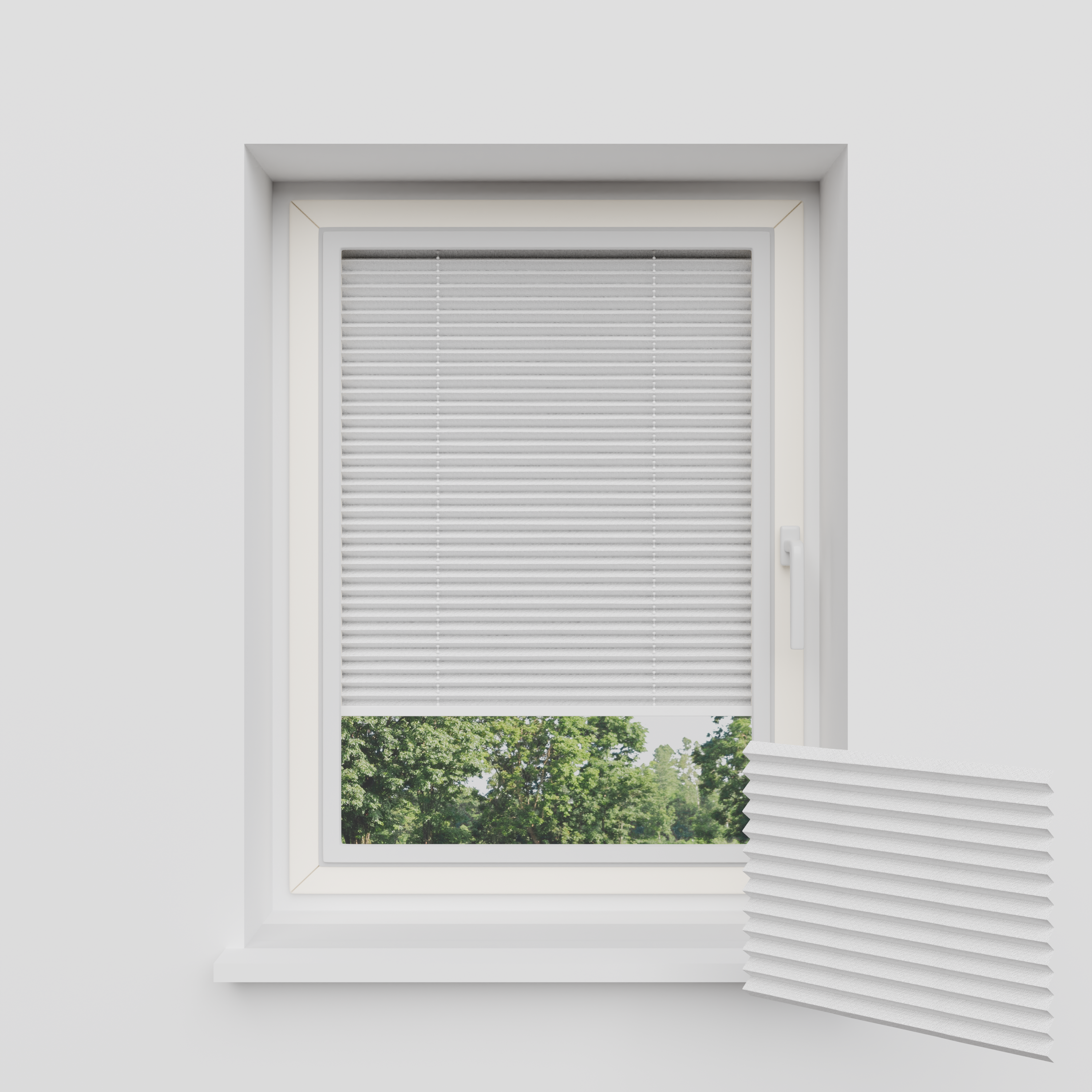 Easy click pleated blind without drilling - Blackout