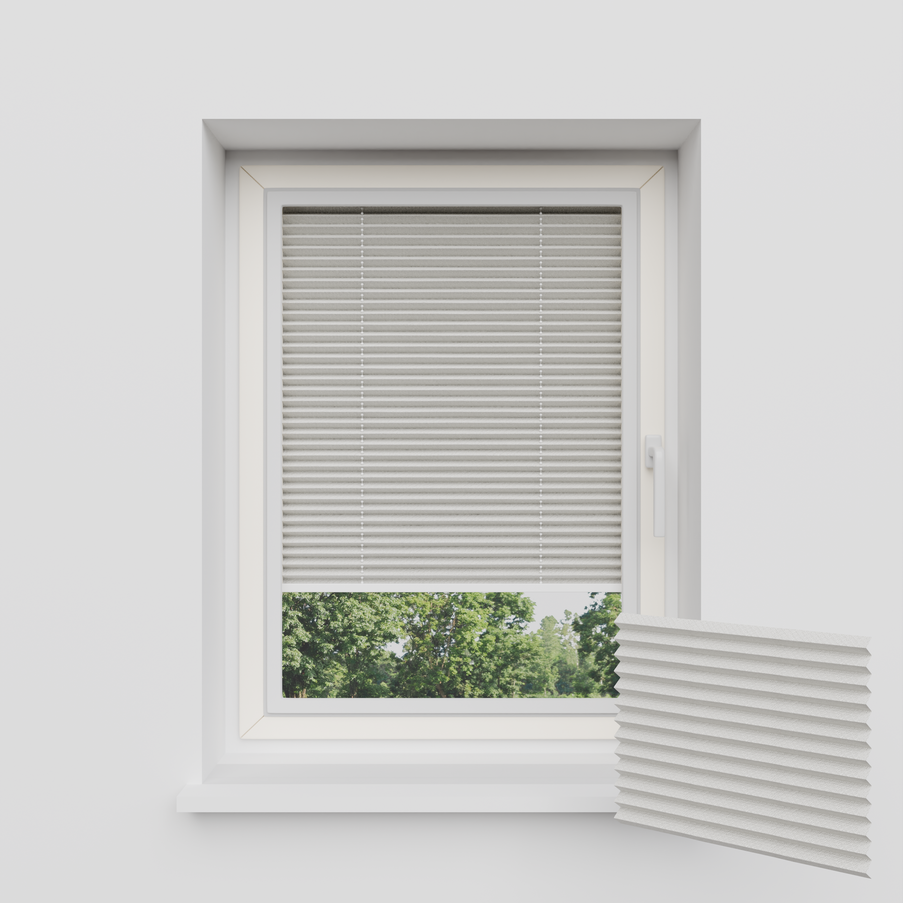 Easy click pleated blind without drilling - Blackout